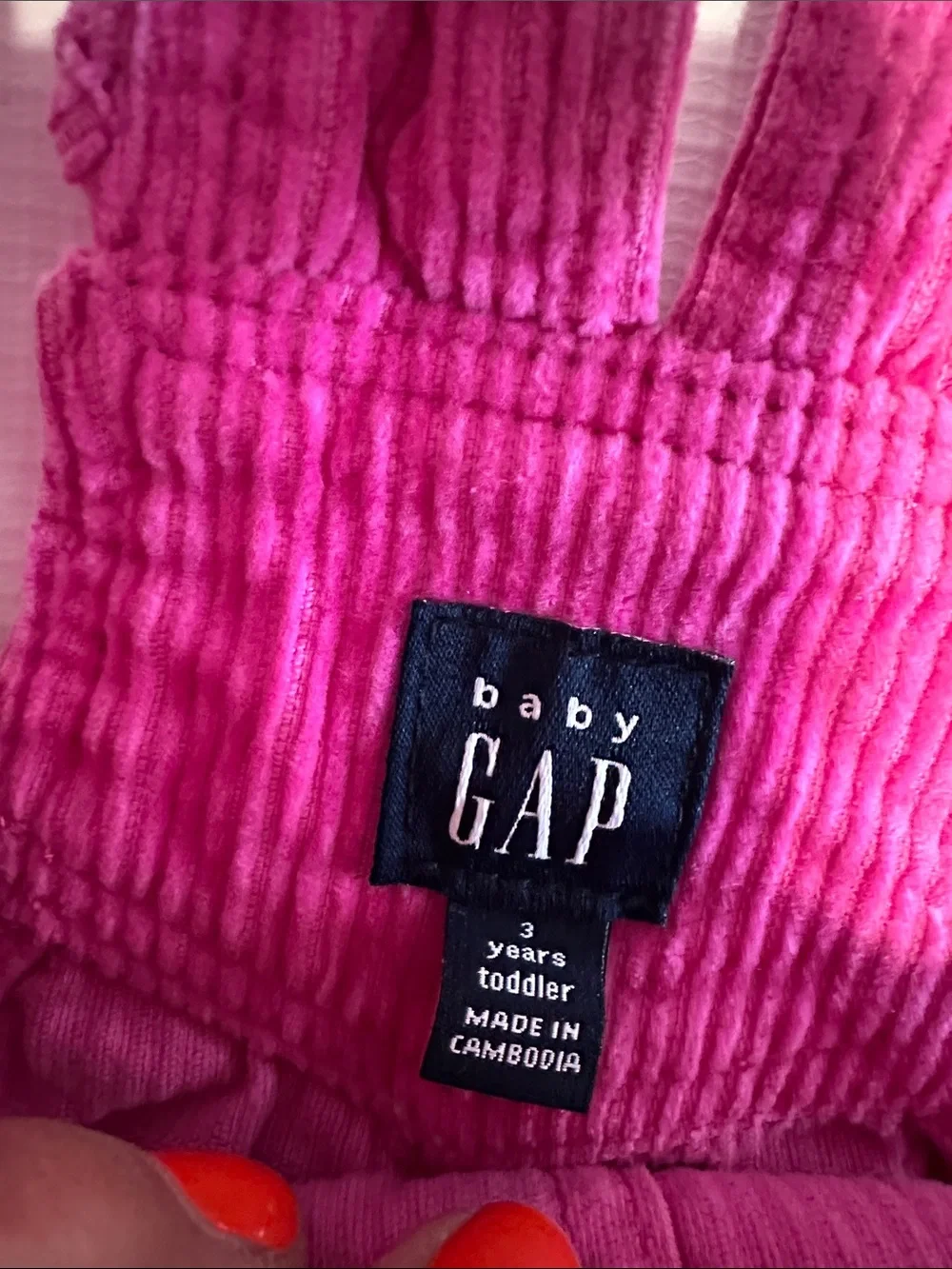 GAP Bright Pink Corduroy Overall Dress Gap flare leggings 3t